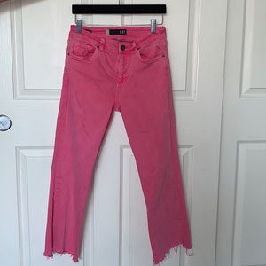 Pink straight leg jeans